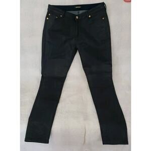 ROBERTO CAVALLI Coated Skinny Fit Tapered 5PCKT BLU SCURO Black Jeans SIZE 46EU